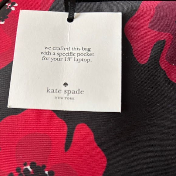 Kate Spade Wilson Road Red and Black Poppy Backpack. NWT main image 4